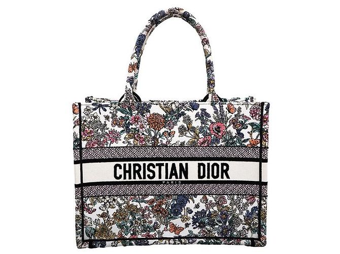 Book Tote Dior Tote de lona Lucky Flower Calendar com bordado total Medium SKU Multicor - vista 10