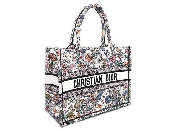 Book Tote Dior Tote de lona Lucky Flower Calendar com bordado total Medium SKU Multicor - vista 11