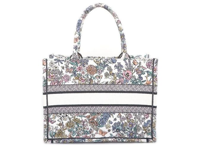 Book Tote Dior Tote de lona Lucky Flower Calendar com bordado total Medium SKU Multicor - vista 4
