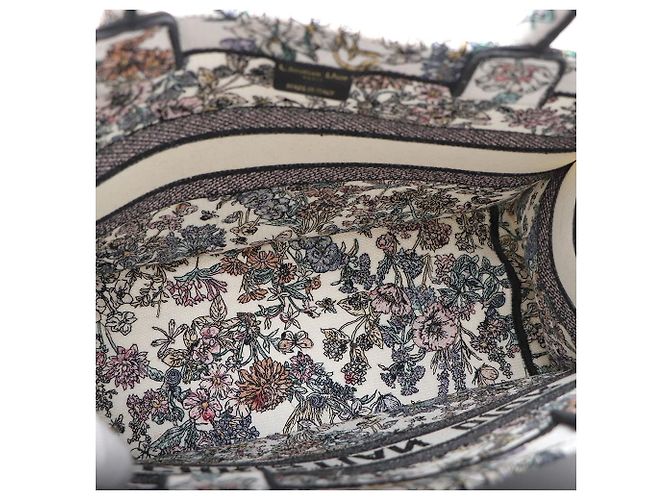 Book Tote Dior Tote de lona Lucky Flower Calendar com bordado total Medium SKU Multicor - vista 9