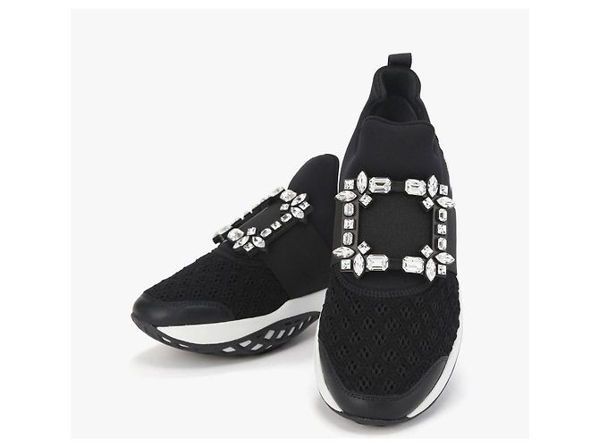 Roger Vivier Sneakers Vivrun Strass Buckle Nero - vista 10