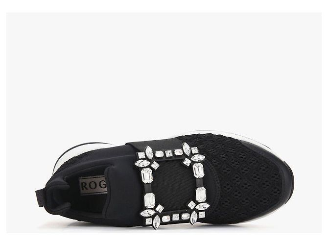 Roger Vivier Sneakers Vivrun Strass Buckle Nero - vista 6