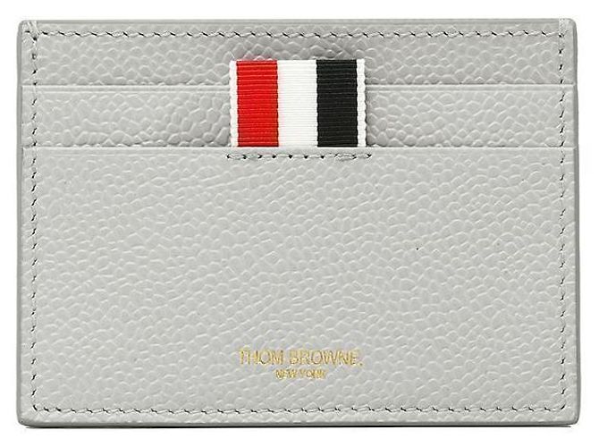 Thom Browne Wallet Pebble Grain Triple Tab Card Holder Silvery - view 3