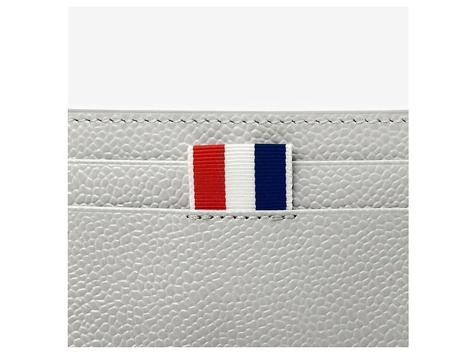 Thom Browne Wallet Pebble Grain Triple Tab Card Holder Silvery - view 8