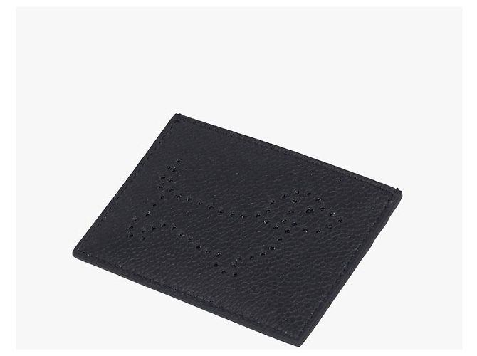 Thom Browne Wallet Pebble Grain Three-Stripe Tab Punching Hector Men's Card Wallet Black - view 9
