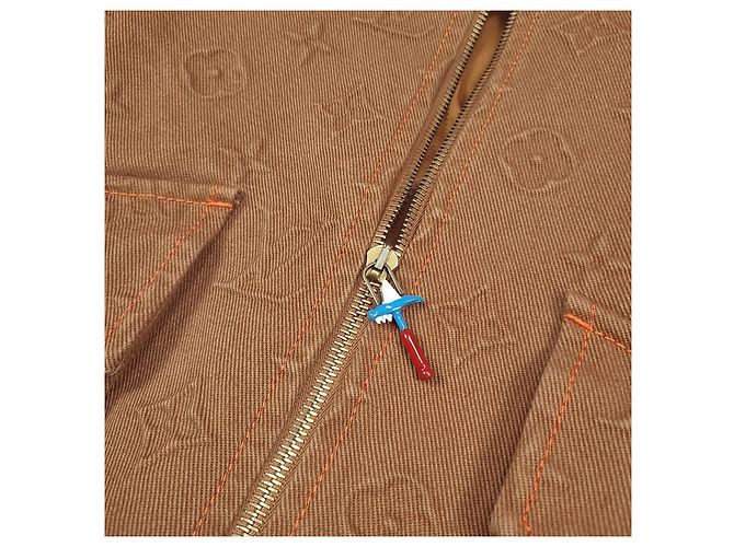 Louis Vuitton Giacca con cappuccio in denim monogram Marrone - vista 4