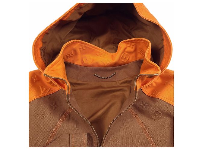 Louis Vuitton Giacca con cappuccio in denim monogram Marrone - vista 5