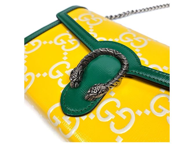 Gucci Borsa a tracolla WOC Dionysus in jacquard GG Verde - vista 3