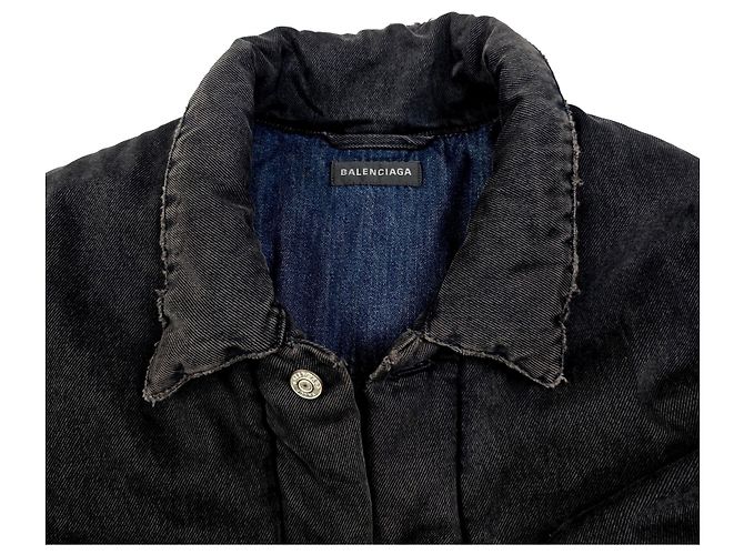 Balenciaga Japanische gesteppte Jeansjacke Schwarz - Ansicht 4