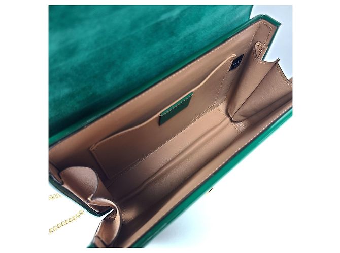 Gucci Silvy Patent Top Handle Tote und Schultertasche Grün - Ansicht 6
