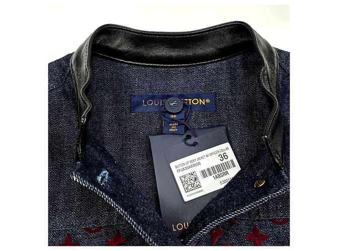 Louis Vuitton Giacca di jeans con monogramma in velluto da donna Blu - vista 4