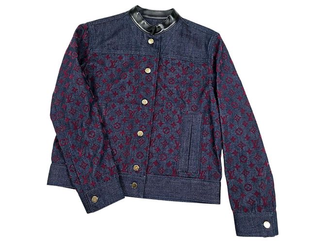 Louis Vuitton Giacca di jeans con monogramma in velluto da donna Blu - vista 5