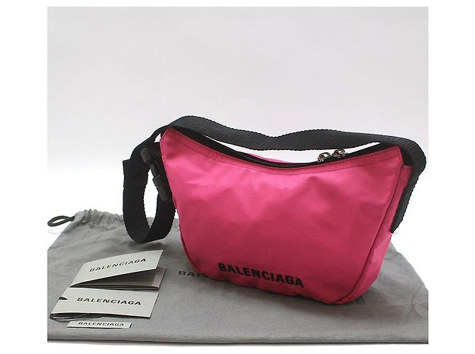 Balenciaga Piccola borsa a tracolla in nylon rosa Wheel Small Sling Bag Belt Bag Shoulder Bag - vista 2