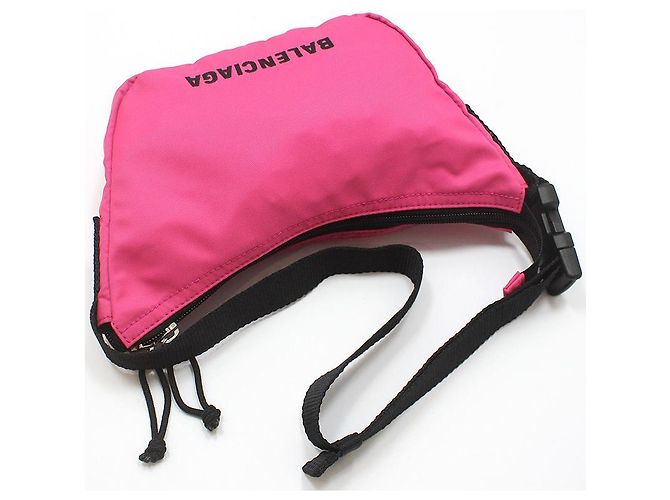 Balenciaga Piccola borsa a tracolla in nylon rosa Wheel Small Sling Bag Belt Bag Shoulder Bag - vista 3
