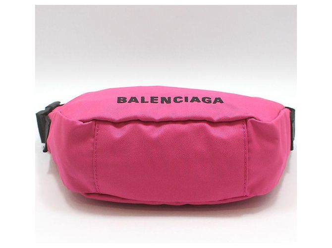 Balenciaga Piccola borsa a tracolla in nylon rosa Wheel Small Sling Bag Belt Bag Shoulder Bag - vista 5