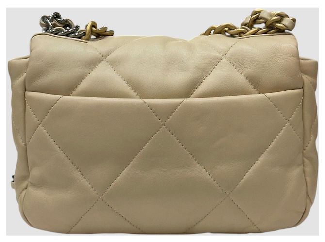 Chanel 19 Chanel Bolsa com aba Medium Beige Marrom - vista 8