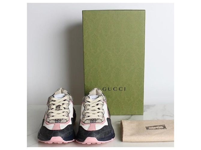 Gucci Sneakers Supreme Laiton Pink Beige Marrone - vista 2