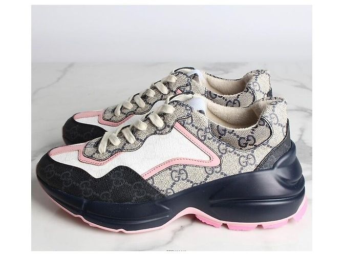 Gucci Sneakers Supreme Laiton Pink Beige Marrone - vista 3