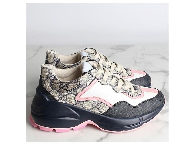 Gucci Sneakers Supreme Laiton Pink Beige Marrone - vista 4