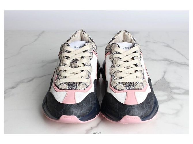 Gucci Sneakers Supreme Laiton Pink Beige Marrone - vista 5
