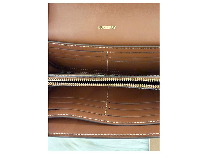 Burberry Borsa a tracolla a quadri con tracolla rimovibile Tan Marrone - vista 12