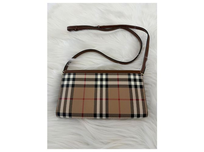 Burberry Borsa a tracolla a quadri con tracolla rimovibile Tan Marrone - vista 3