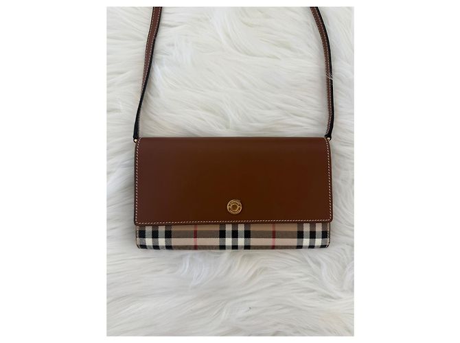 Burberry Borsa a tracolla a quadri con tracolla rimovibile Tan Marrone - vista 4