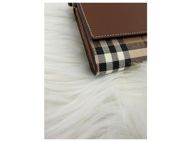 Burberry Borsa a tracolla a quadri con tracolla rimovibile Tan Marrone - vista 8