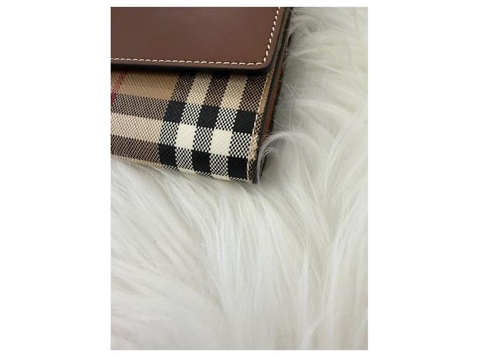 Burberry Borsa a tracolla a quadri con tracolla rimovibile Tan Marrone - vista 9