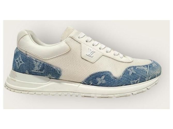 Louis Vuitton Sneakers White Denim Monogram Runaway Blu - vista 2
