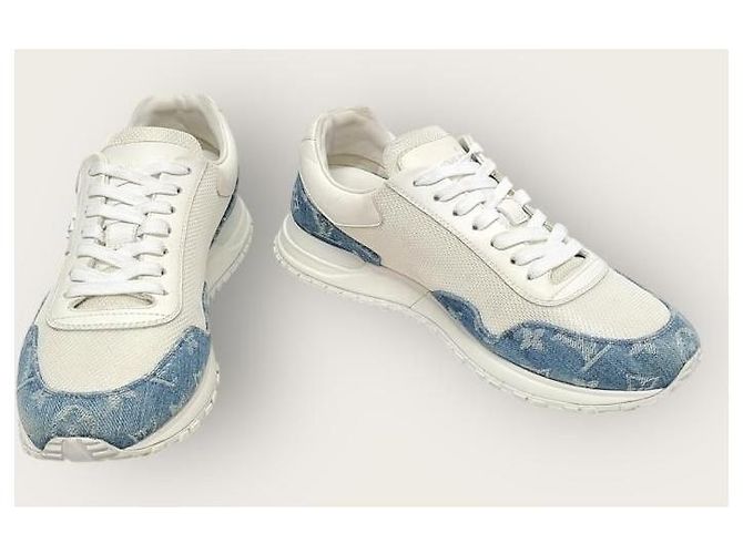 Louis Vuitton Sneakers White Denim Monogram Runaway Blu - vista 4