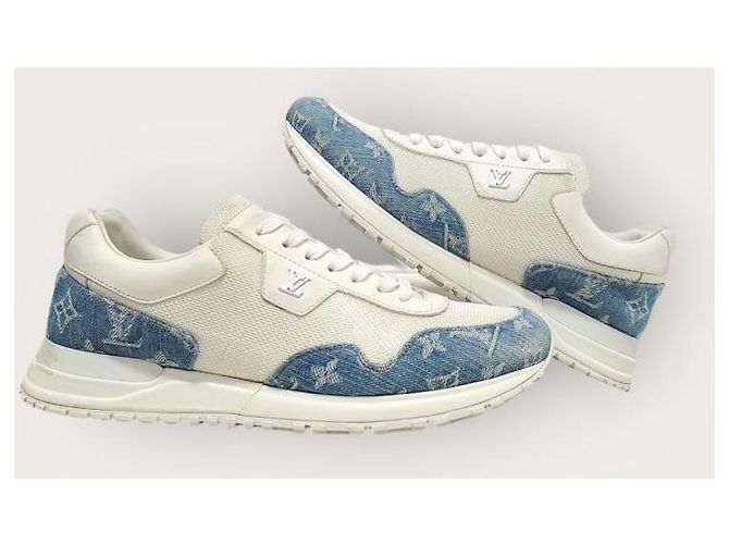 Louis Vuitton Sneakers White Denim Monogram Runaway Blu - vista 5