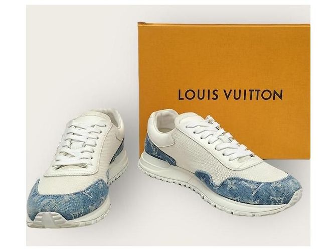 Louis Vuitton Sneakers White Denim Monogram Runaway Blu - vista 8