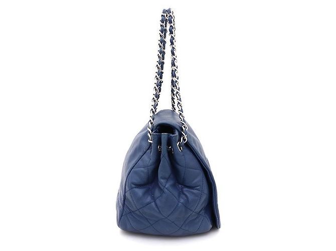 Chanel Borsa a tracolla Timeless CC Caviar Flap Accordion con catena argentata Blu - vista 3
