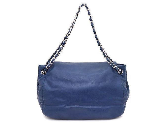 Chanel Borsa a tracolla Timeless CC Caviar Flap Accordion con catena argentata Blu - vista 4