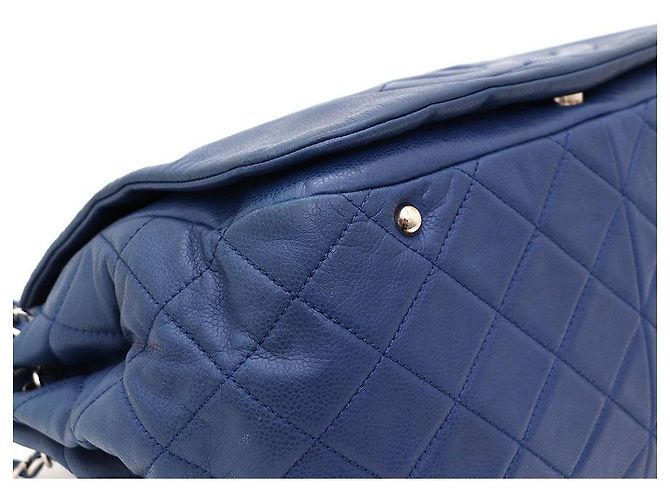 Chanel Borsa a tracolla Timeless CC Caviar Flap Accordion con catena argentata Blu - vista 6