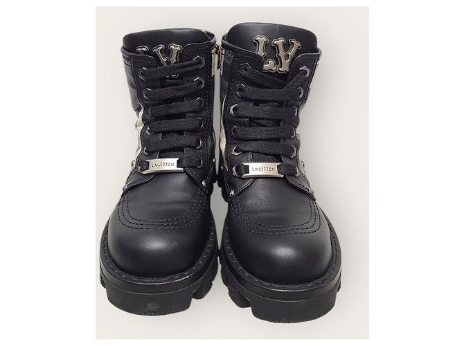 Louis Vuitton Damier Camouflage LV Checker Combat Boots Schwarz - Ansicht 6