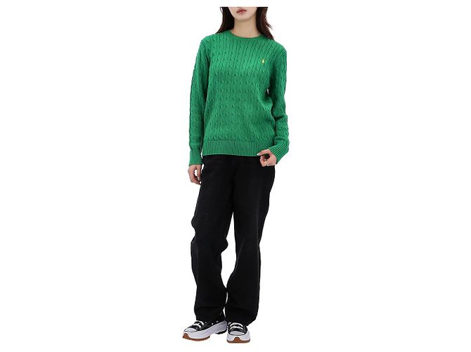 Ralph Lauren Pull en maille torsadée avec logo Pony Taille Adulte Vert - vue 11