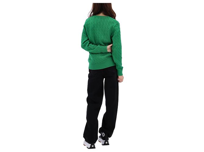 Ralph Lauren Pull en maille torsadée avec logo Pony Taille Adulte Vert - vue 12