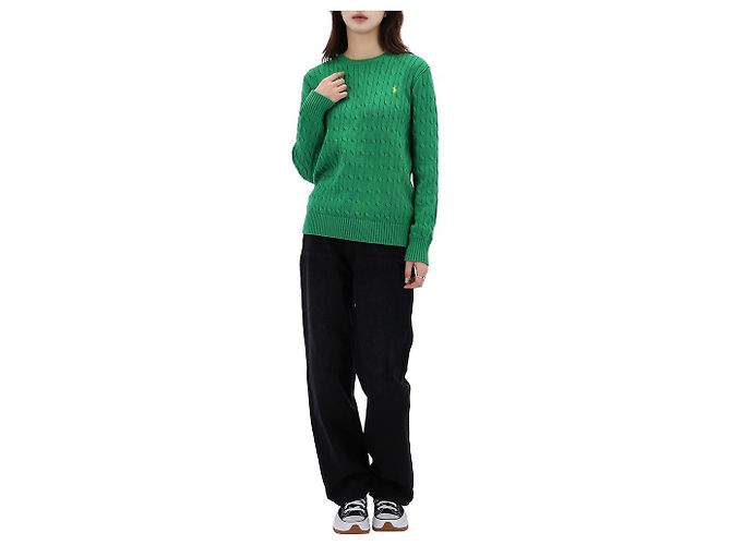 Ralph Lauren Pull en maille torsadée avec logo Pony Taille Adulte Vert - vue 13