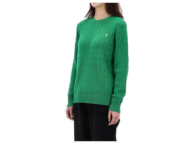 Ralph Lauren Pull en maille torsadée avec logo Pony Taille Adulte Vert - vue 3