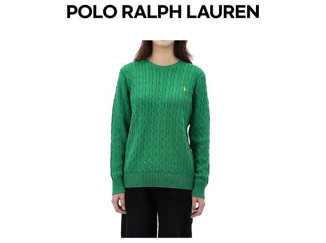 Ralph Lauren Pull en maille torsadée avec logo Pony Taille Adulte Vert - vue 5