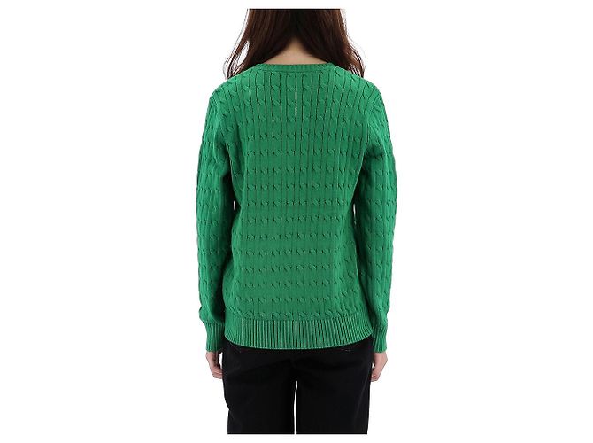 Ralph Lauren Pull en maille torsadée avec logo Pony Taille Adulte Vert - vue 7