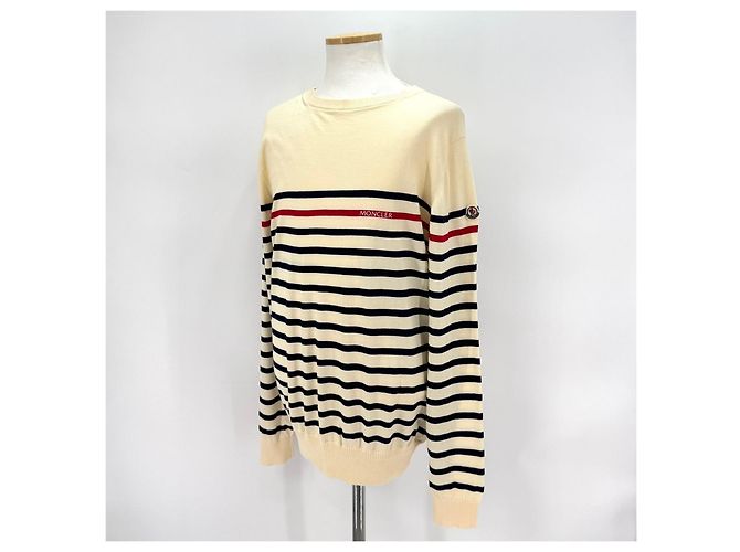 Moncler Striped Knit Ivory White - view 2