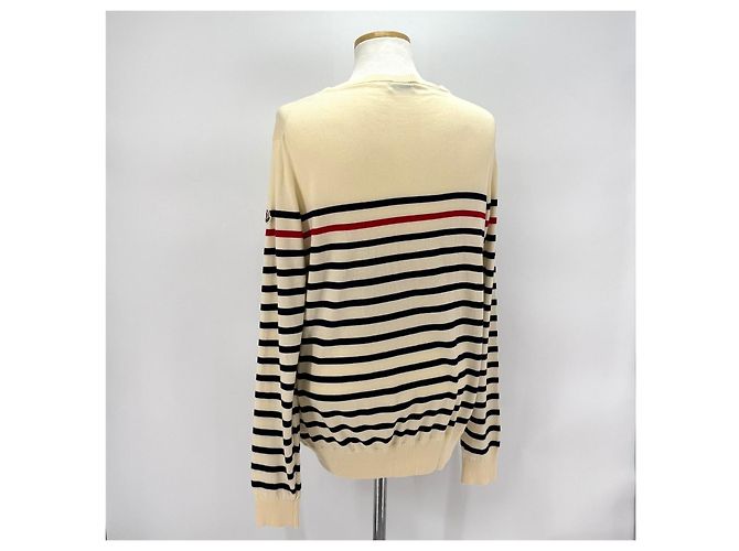 Moncler Striped Knit Ivory White - view 3