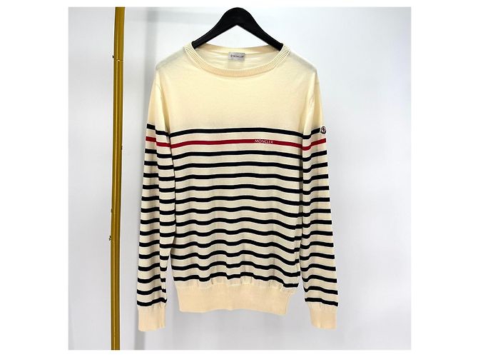 Moncler Striped Knit Ivory White - view 4