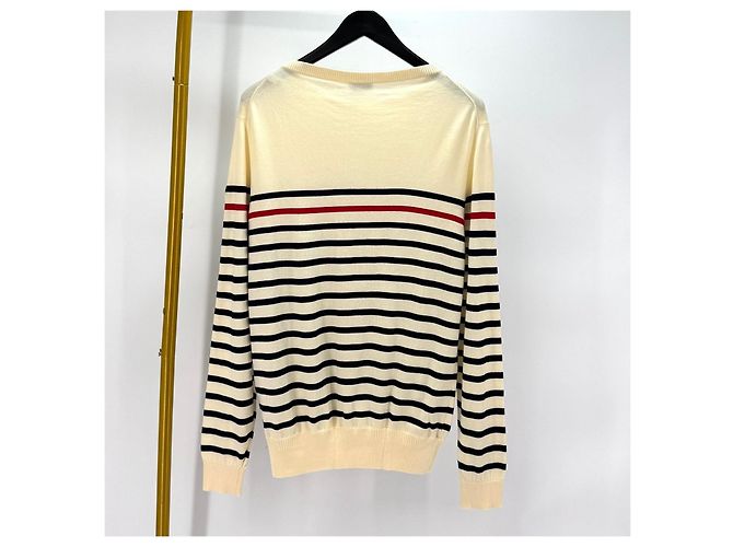 Moncler Striped Knit Ivory White - view 5