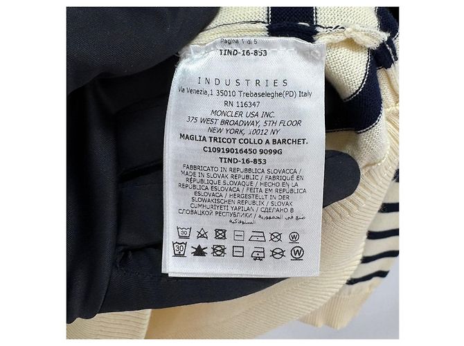 Moncler Striped Knit Ivory White - view 9