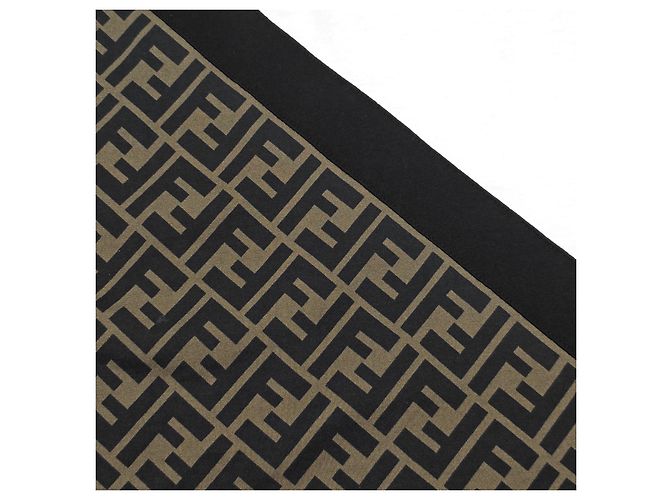 Fendi T-Shirt mit kurzen Ärmeln und diagonalem Muster Braun - Ansicht 3