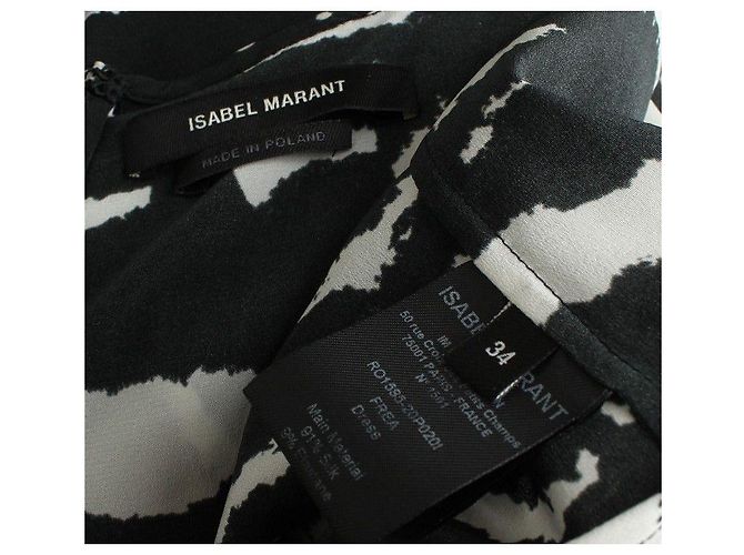 Isabel Marant Vestido de mezcla de seda fruncido con estampado de cebra Collection Multicolor - vista 4
